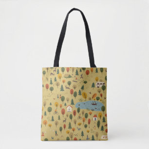 Bolso De Tela patrón inmaculado del bosque de otoño