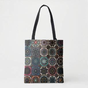 Bolso De Tela Patrón inoxidable de vintage colorido con floral