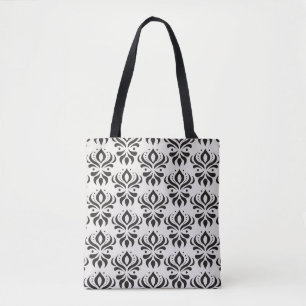 Bolso De Tela Patrón inquebrantable del damasco floral vintage.