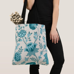 Bolso De Tela Patrón jacobeo floral Lg en crema