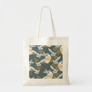 Bolso De Tela Patrón japonés de aves de gránulas vintage