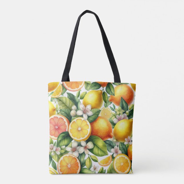 Bolso De Tela Patrón Lemons (Reverso)