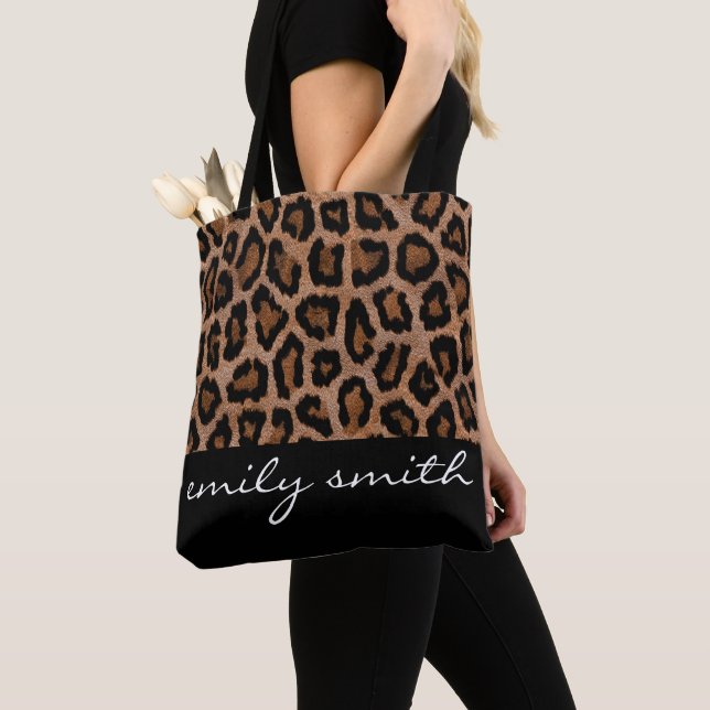 Bolso De Tela Patrón leopardo personalizado (Detalle)