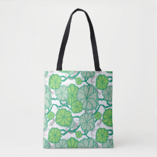 Bolso De Tela Patrón Lily Pad Koi Pond