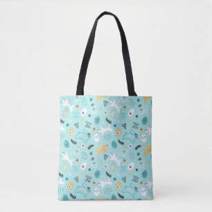 Bolso De Tela Patrón lindo de conejo de Pascua conejos kawaii hu