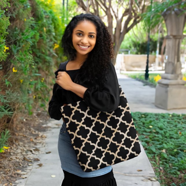Bolso De Tela Patrón marroquí negro y dorado (Subido por el creador)