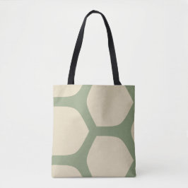 Bolso De Tela Patrón minimalista abstracto neutro en verde y bei