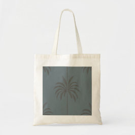 Bolso De Tela Patrón minimalista de palmera azul gris tropical
