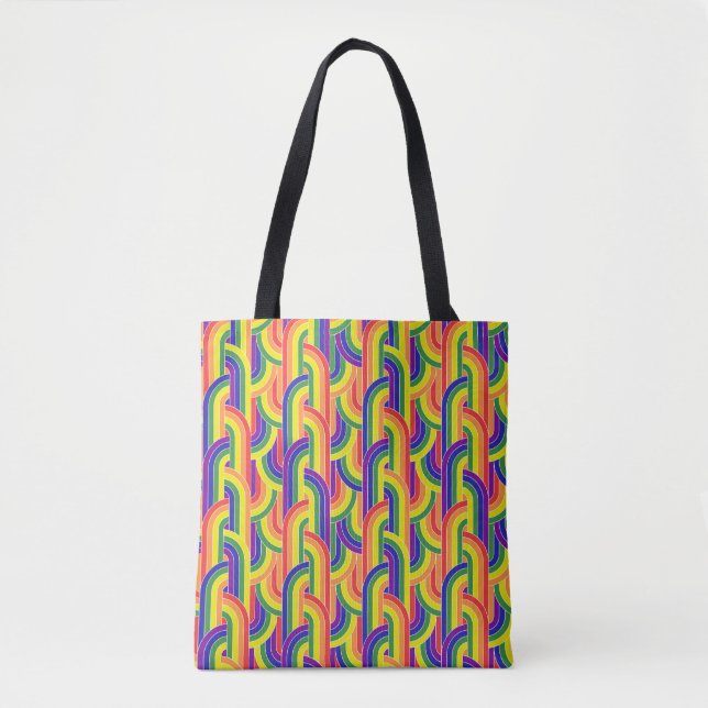 Bolso De Tela Patrón moderno arco iris (Anverso)