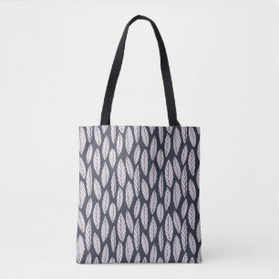 Bolso De Tela Patrón moderno de hoja azul y blanca