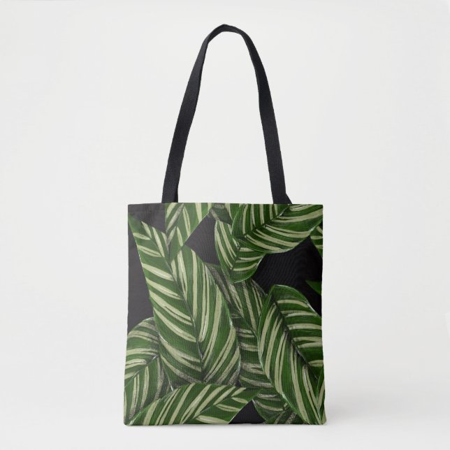 Bolso De Tela Patrón moderno de hojas tropicales (Anverso)