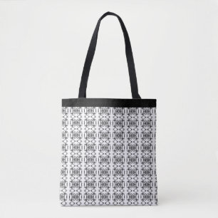 Bolso De Tela Patrón moderno en blanco y negro