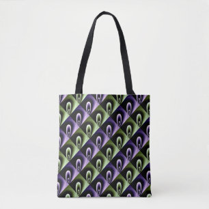 Bolso De Tela Patrón moderno GUAY morado y verde