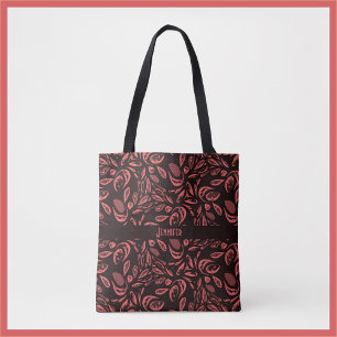 Bolso De Tela Patrón moderno negro, rojo cálido de lágrimas