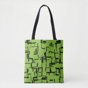 Bolso De Tela Patrón moderno verde y negro