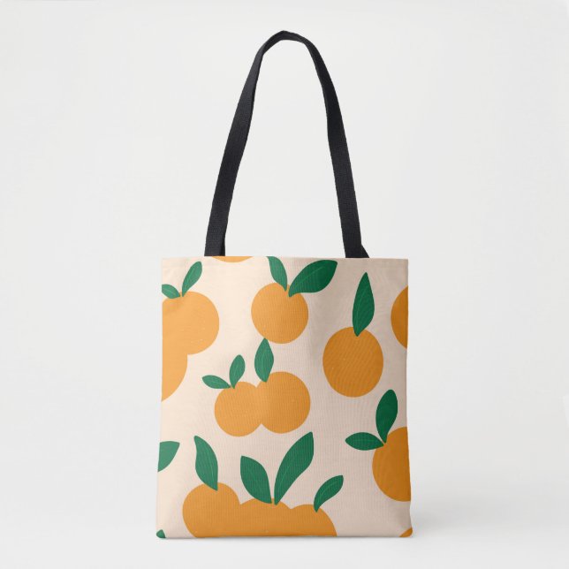 Bolso De Tela Patrón moderno y elegante de Naranjas de cítricos (Anverso)