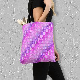 Bolso De Tela Patrón morado rosado de natación
