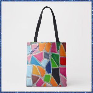 Bolso De Tela Patrón mosaico colorido