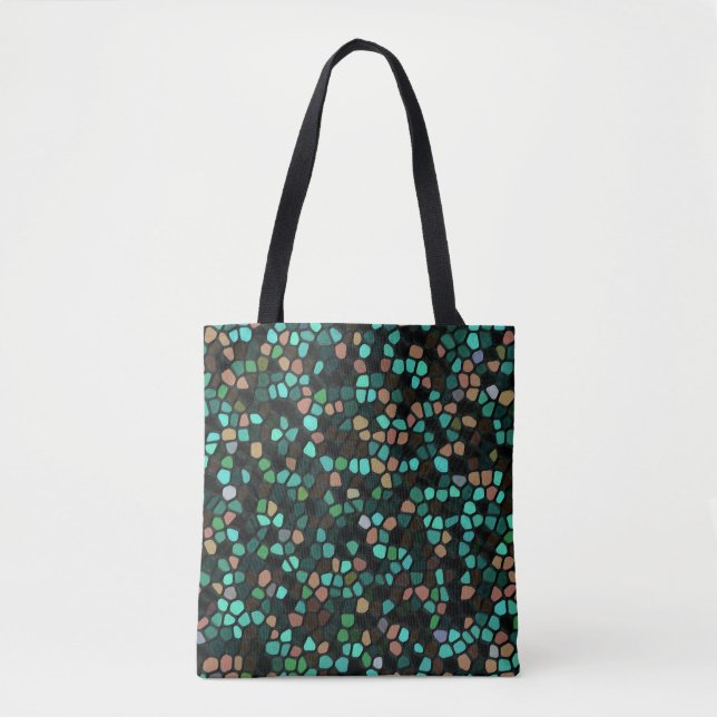 Bolso De Tela Patrón mosaico multicolor (Anverso)