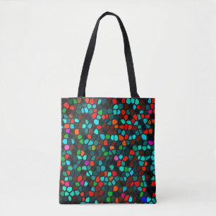 Bolso De Tela Patrón mosaico multicolor