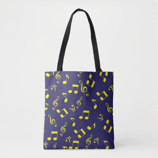 Bolso De Tela Patrón musical (Anverso)