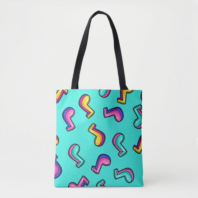 Bolso De Tela Patrón musical (Anverso)