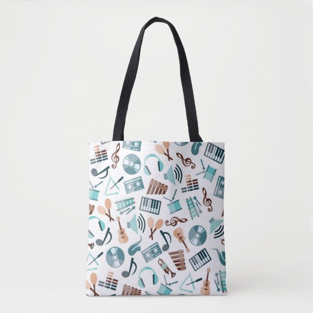 Bolso De Tela Patrón musical (Anverso)