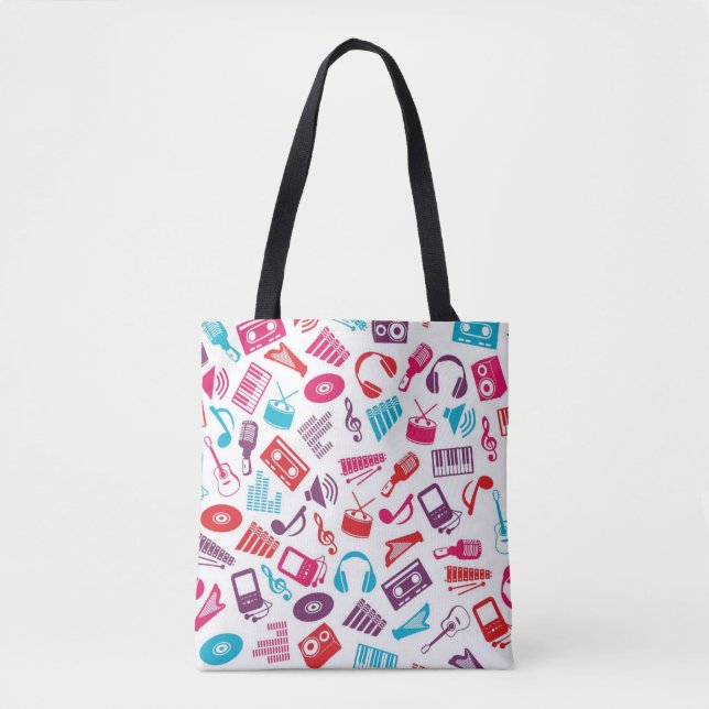Bolso De Tela Patrón musical (Anverso)