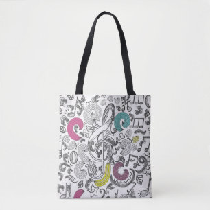 Bolso De Tela Patrón musical