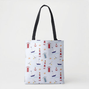 Bolso De Tela Patrón nautico mordaza