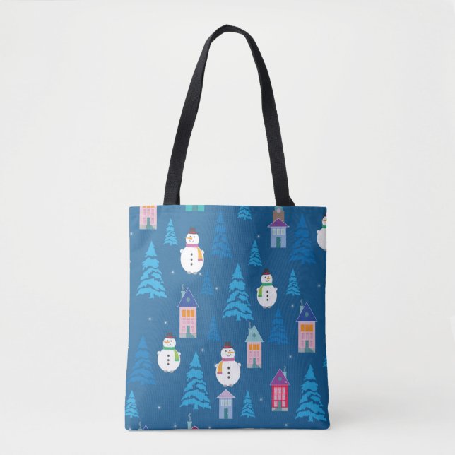 Bolso De Tela Patrón navideño (Anverso)