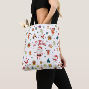 Bolso De Tela Patrón navideño