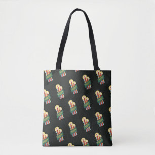 Bolso De Tela Patrón Navideño Vintage, Velas Alegría Navideña