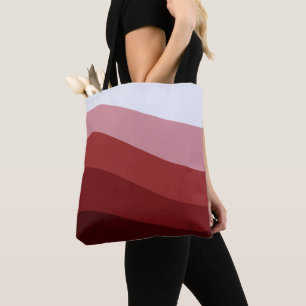 Bolso De Tela Patrón Ombre Blanco Rojo