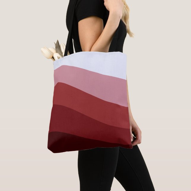 Bolso De Tela Patrón Ombre Blanco Rojo (Detalle)