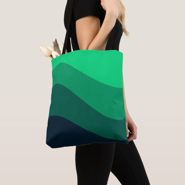 Bolso De Tela Patrón Ombre negro verde (Detalle)