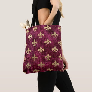Bolso De Tela Patrón Orleáns De Terciopelo Rojo