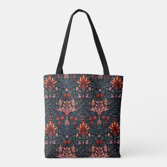 Bolso De Tela Patrón oscuro de William Morris Snakeshead (Reverso)