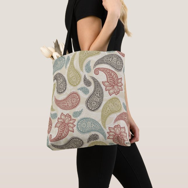 Bolso De Tela Patrón Paisley (Detalle)