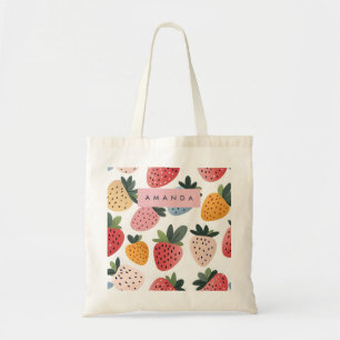 Bolso De Tela Patrón personalizado de fresa de fruta