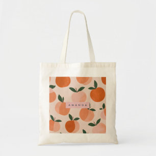 Bolso De Tela Patrón Personalizado de Huerta de Melocotones Vint