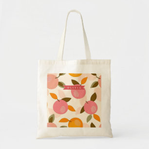Bolso De Tela Patrón Personalizado de Melocotón Lindo Verano Ret