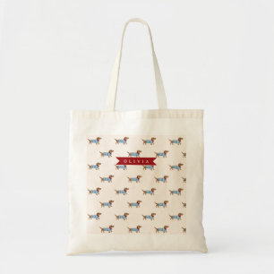 Bolso De Tela Patrón Personalizado de Perro Dachshund Lindo y El
