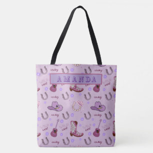 Bolso De Tela Patrón personalizado de vaquera del Salvaje Oeste