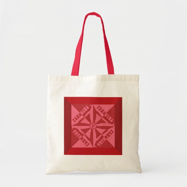 Bolso De Tela Patrón pingüino (Frente)