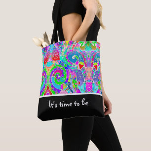 Bolso De Tela Patrón Pintado A Mano Y Digitalmente Art. 22