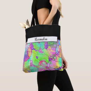 Bolso De Tela Patrón Pintado A Mano Y Digitalmente Art. 41