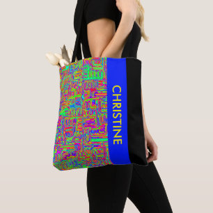 Bolso De Tela Patrón Pintado A Mano Y Digitalmente Art. 42
