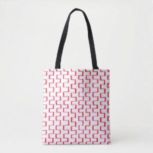 Bolso De Tela Patrón Pintado Geométrico Rojo de Impresión Total