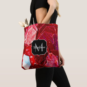 Bolso De Tela Patrón purpurina brillante de mosaico abstracto ro